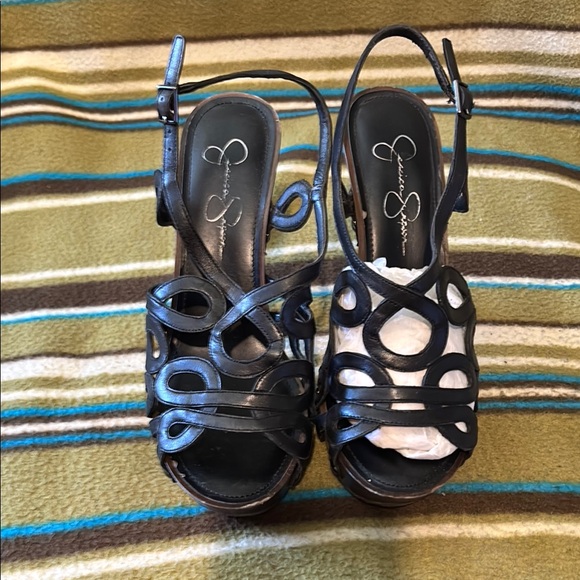 Jessica Simpson Black Strappy Heels - Picture 2 of 6